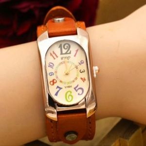 Cow Leather Strap Color Watch.